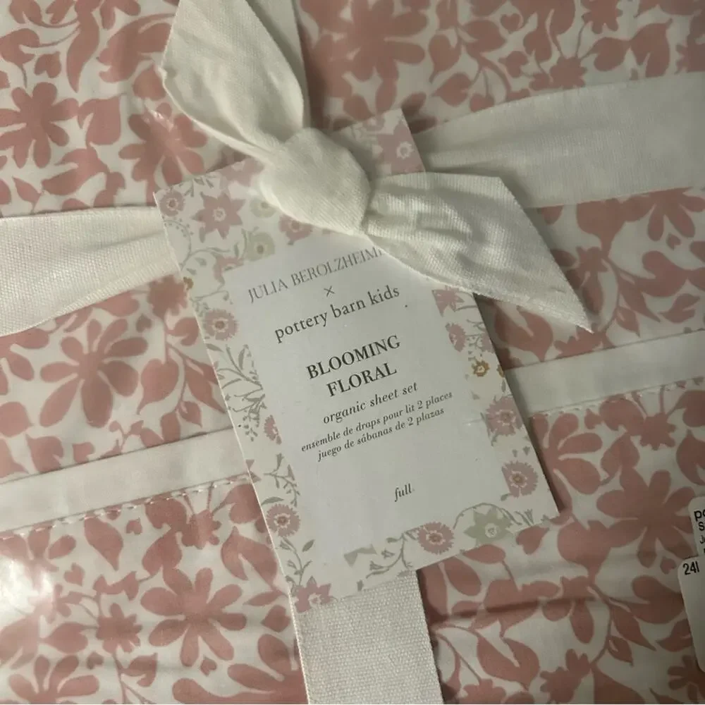 Pottery Barn x Julia Berolzheimer FULL Sheet Set Organic Blooming Floral NWT